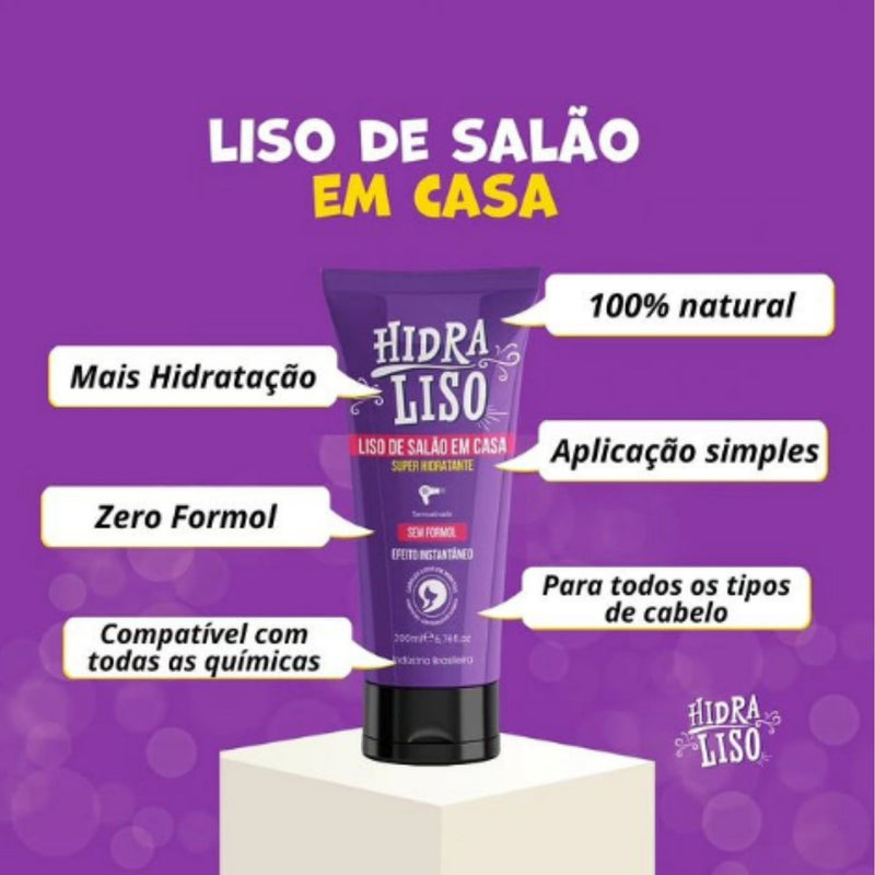 Hidraliso Kit Hidra Liso De Chuveiro + Shampoo + Termo Spray