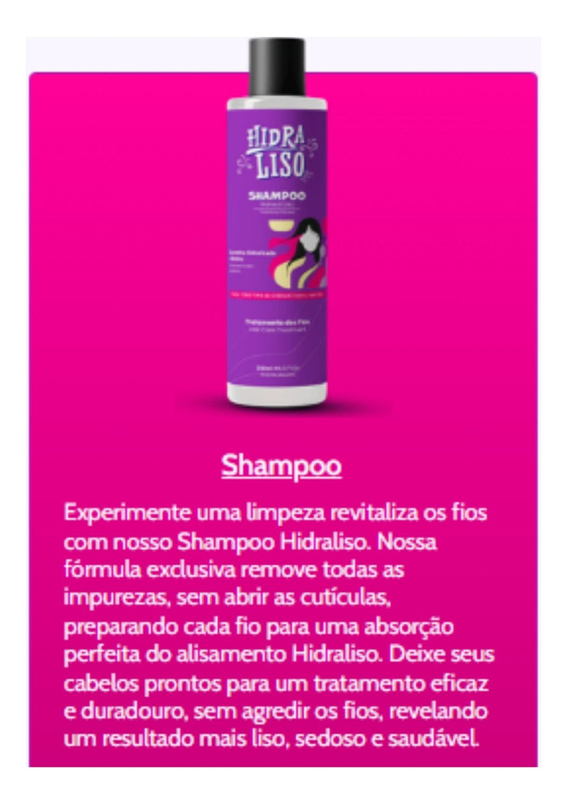 Hidraliso Kit Hidra Liso De Chuveiro + Shampoo + Termo Spray