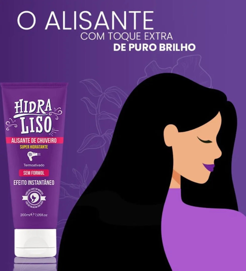 Hidraliso Kit Hidra Liso De Chuveiro + Shampoo + Termo Spray